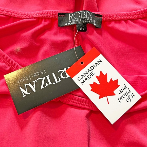 PONCHO, JERSEY, PINK & WHITE, ONE SIZE, CANADIAN MADE!, ARTIZAN BY ROBIN BARRE, - Picture 3 of 9